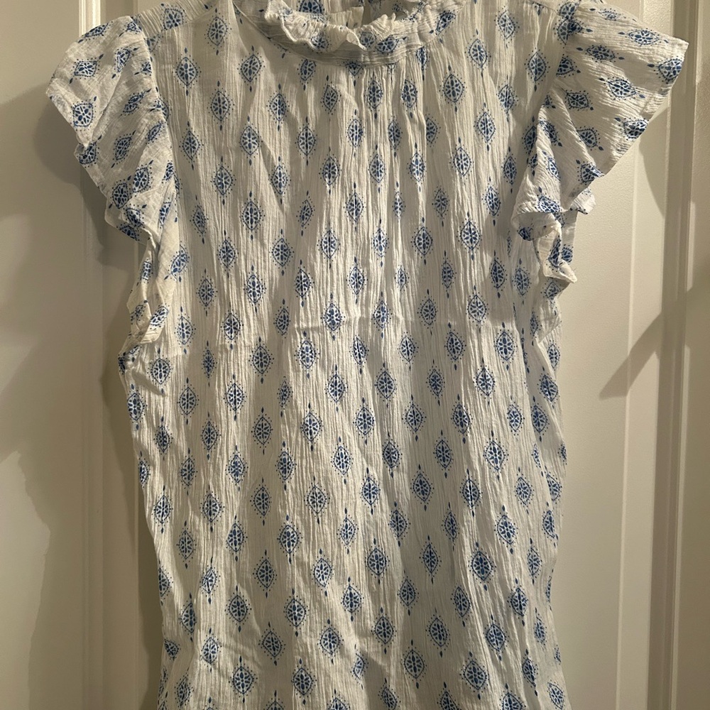 THML Anthropologie Blue and White Blouse - Picture 5 of 7